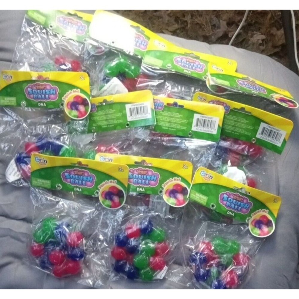 lot of 11 Grin Studios Amazing Slime Squish Ball Sensory Toy Multi Color  3+old